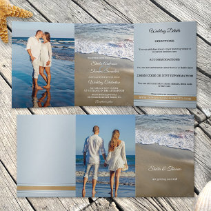 Plage Destination Mariage Tri-fold Invitation