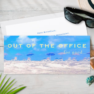 Plage d'été personnalisée Bleu blanc Bonne retrait