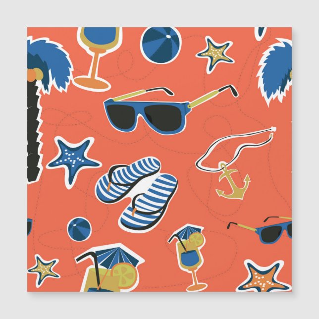 Plage d'été : Relaxant Motif sans couture. (Devant)