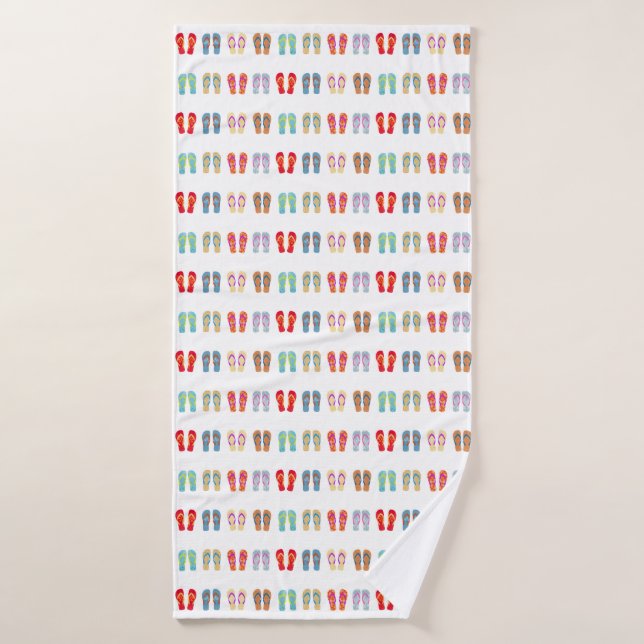 Plage d'été Sandales à thème Motif Flip Flops (Serviette de bain)