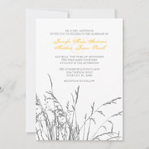 Plage d'herbe de mer jaune et gris Invitation de m