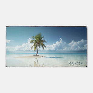 Plage d'île tropicale nom personnalisé