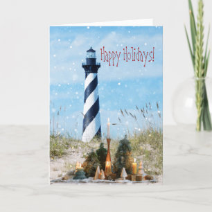 Plage du phare de Hatteras Noël - Carte de vacance