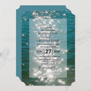 Plage Eau de Mer Éclats Mariage Invitations