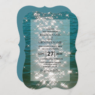 Plage Eau de Mer Éclats Mariage Invitations