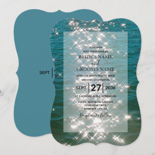 Plage Eau de Mer Éclats Mariage Invitations