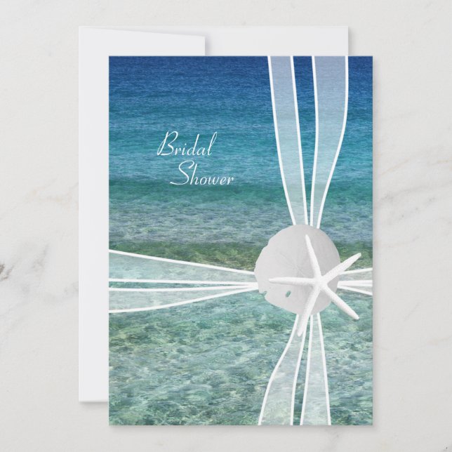 Plage Eau Starfish Invitation de douche nuptiale (Devant)