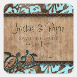 Plage Économisez Date Mariage Stickers Tortues