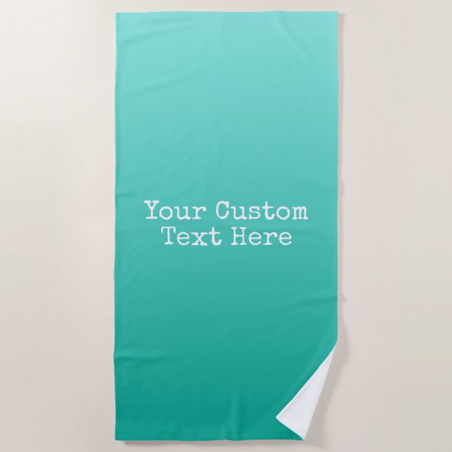 Plage Emerald Gradient personnalisé texte serviette de p (Devant)