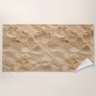 Plage Empreintes dans la serviette de sable - Véritable