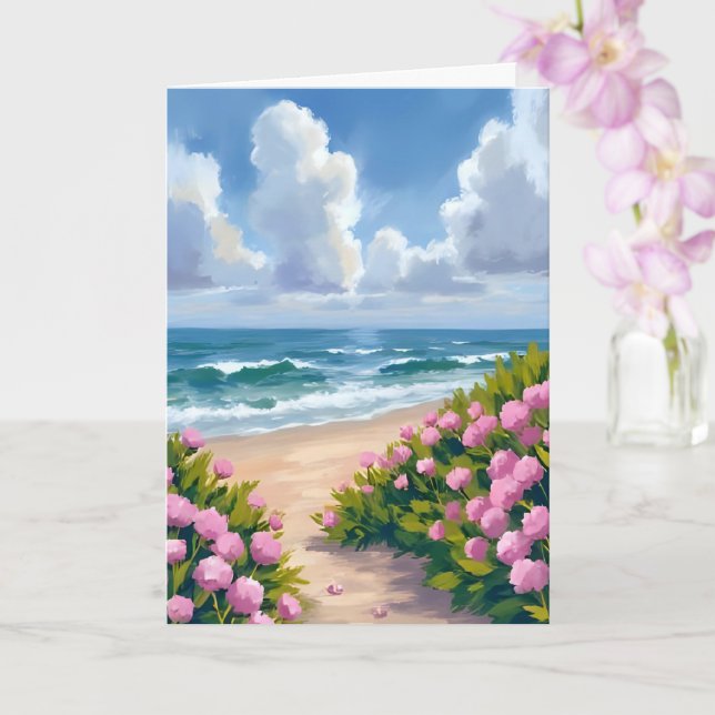 Plage en fleurs | Carte côtière océanique à l'hort (Orchidée)