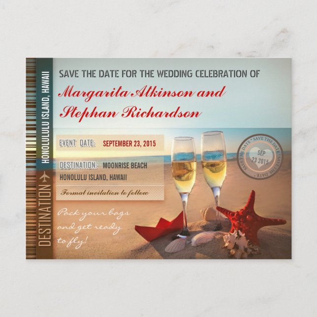 Plage Enregistrer la date Cartes postales (Devant)