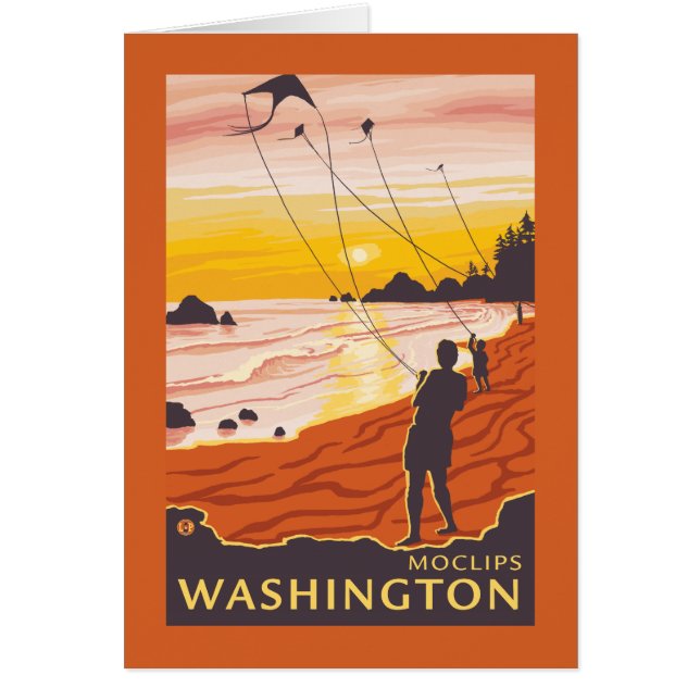 Plage et cerfs-volants - Moclips, Washington (Devant)