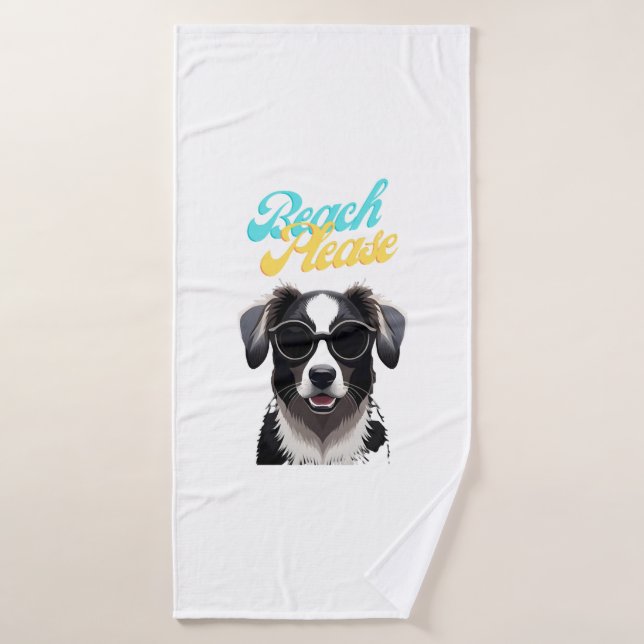 Plage et Chiens (Serviette de bain)