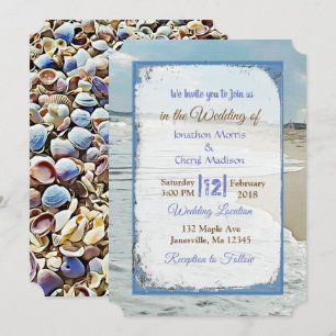 Plage et coquillages Mariage Invitations