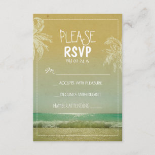 PLAGE et paumes épousant RSVP