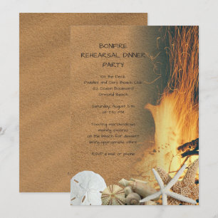 Plage Feu de joie Dîner de fête Invitations