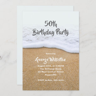 Plage Gars à thème Anniversaire Fête Invitation