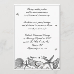 Plage glamour dans Silver Anniversaire Invitation