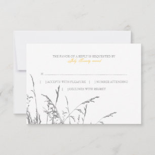 Plage Grass Plage Gris et Jaune Mariage rsvp