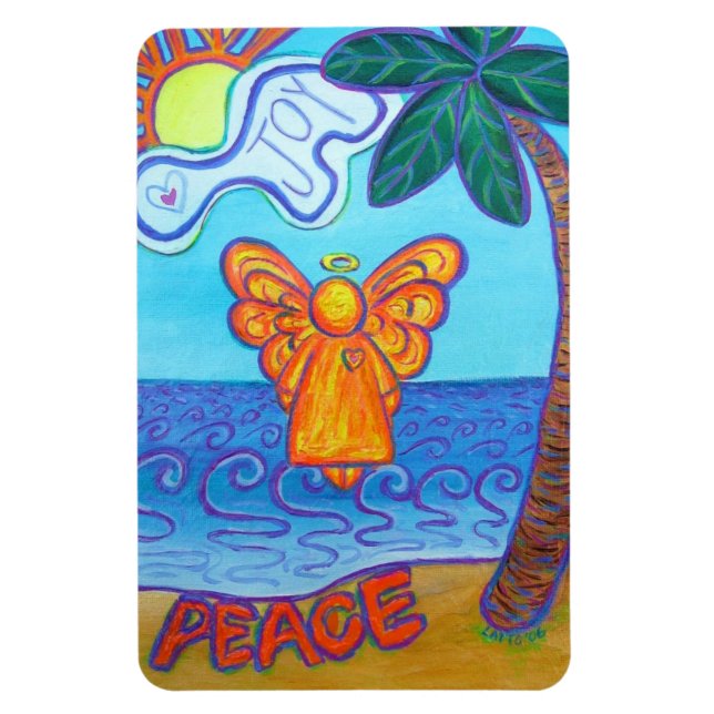 Plage Joie et Paix Angel Art Rectangle Magnet (Vertical)