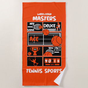 Plage Joueurs de tennis en fauteuil roulant Serviette de