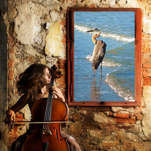 Plage Majestueuse Heron Bird Plage toile étirée Im