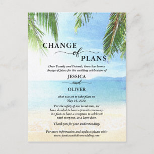 Plage Mariage Annulation Faire-part Cartes postale