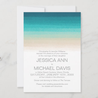 Plage Mariage Aquarelle Ombre Invitation moderne