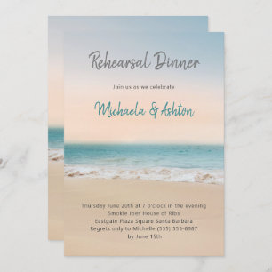 Plage Mariage de la répétition Dîner Invitation