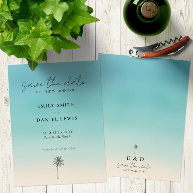 🌊 Plage Mariage Economique Enregistrer La Carte D (Budget-Friendly🌊 Beach Wedding Save The Date Card
)