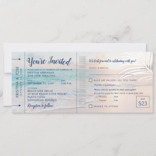 Plage Mariage Embarquement Pass Invitation Tout en