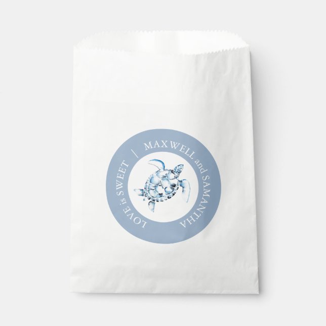 Plage Mariage Favoriser Sacs Aquarelle Tortue de m (Devant)