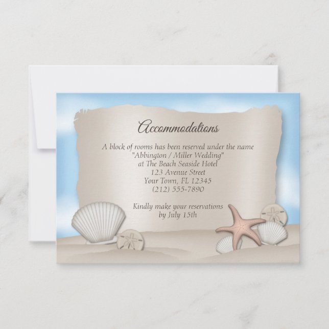 Plage Mariage Hébergements Cartes de fermeture (Devant)