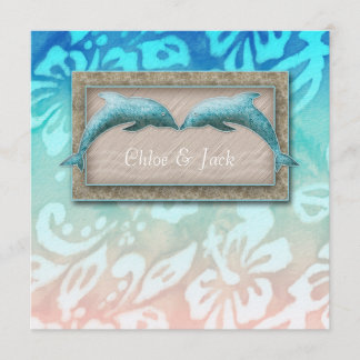 Plage Mariage Invitation Dolphin Luau Party Nautiq