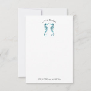 Plage Mariage Merci Cartes Seahorses