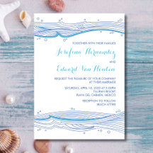Plage Mariage Ocean Waves Invitations