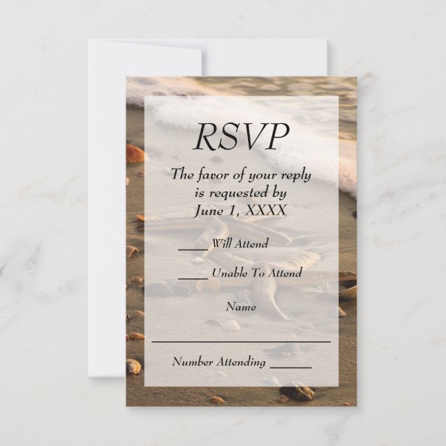 Plage Mariage ou événement RSVP (Devant)