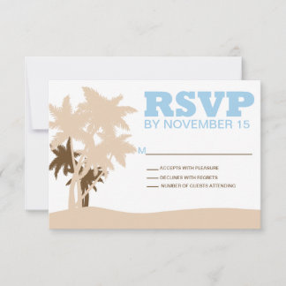 Plage Mariage Palmiers RSVP Cartes Modèles