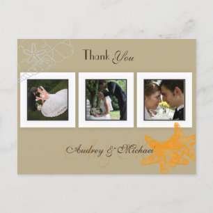 Plage Mariage Photos Merci cartes postales
