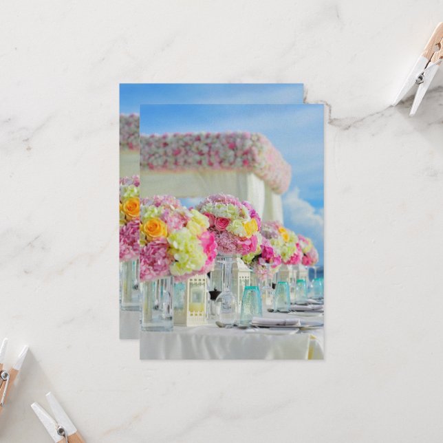 Plage, Mariage, Réception, Décoration de table, Ce (Devant/Arrière en situation)