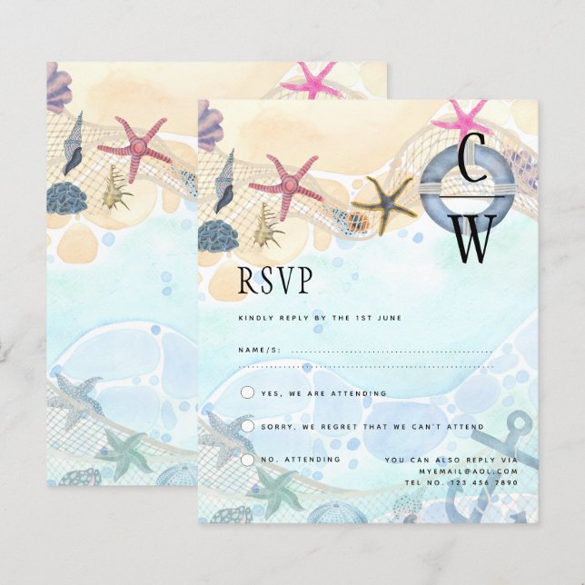 Plage Mariage RSVP Côtière Destination Nautique (Devant / Derrière)