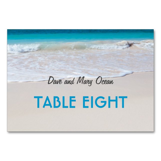 Plage Mariage Thème Escort Table Cartes de siège (Devant)