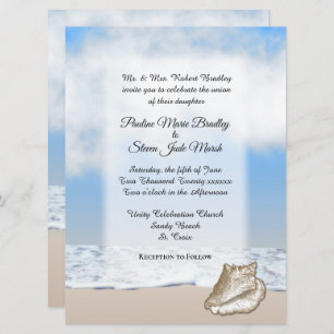 Plage Mariage Thème Invitation