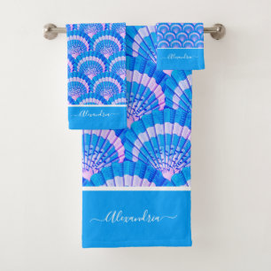 Plage moderne Blue Tropical Seashell Shell