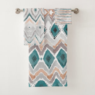Plage moderne Boho Turquoise Peach Grey Aquarelle