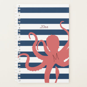 Plage moderne de pieuvre rouge blanc marine bleu r