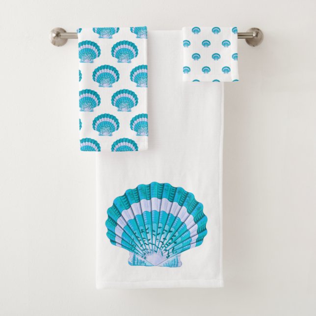 Plage moderne Nautique Turquoise Blue Seashell She (En situation)