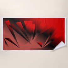 Plage moderne rouge & noir ou serviette de bain