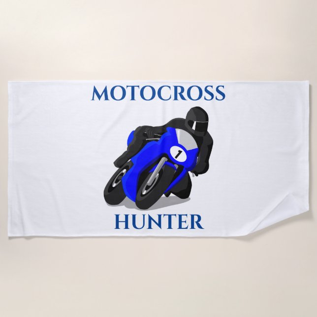 Plage MOTOCROSS serviette de plage. (Devant)